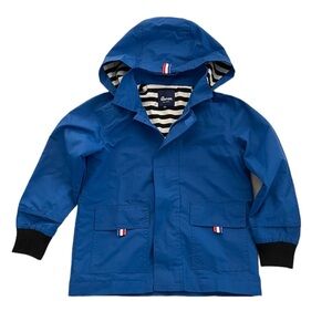 Hiheart Boys Girls Blue Waterproof Hooded Cotton Lined Rain Jacket Size 3T
